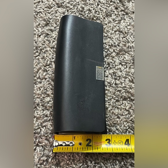 Hugo Boss Eyeglasses Case Boss Logo Snap Closure Sunglasses Black - Picture 11 of 11